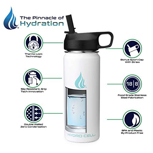 HYDRO CELL Stainless Steel Insulated Water Bottle with Straw - For Cold & Hot  Drinks - Metal Vacuum
