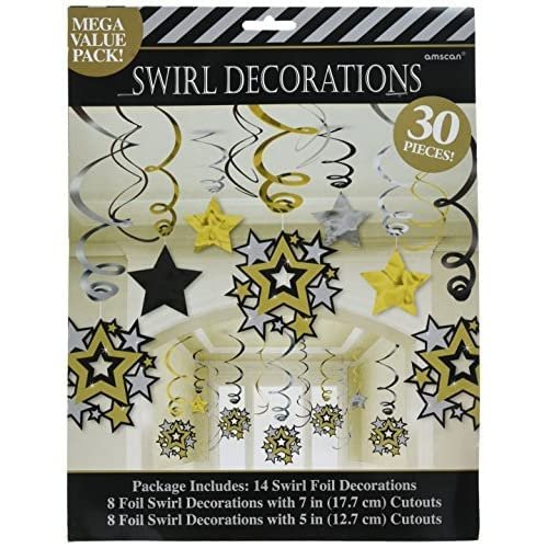 30Pcs Hollywood Movies Theme Party Decorations PVC Hanging Swirl