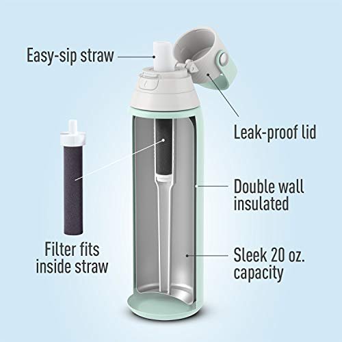 Brita Bottle with Water Filter 32-fl oz Stainless Steel Insulated