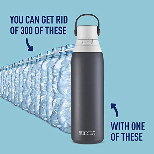 Brita Insulated Filtered Water Bottle with Straw, Reusable, Stainless Steel  Metal, 20 Ounce