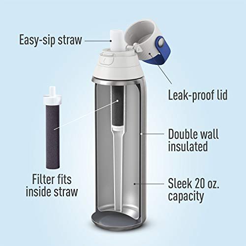 Brita Bottle with Water Filter 32-fl oz Stainless Steel Insulated Water  Bottle