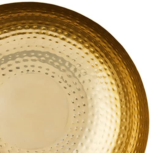 Creative Co-Op Round Hammered Metal Bowl, Gold Finish, 14 : : Home