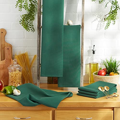 DII Red Ribbed Terry Dishtowel (Set of 6) Cotton | 70202A