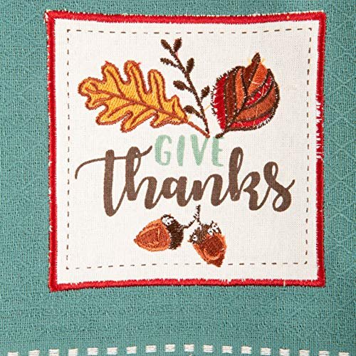 DII Fall Kitchen Towels for Kitchen Decorative Cotton Dish Towel Set,  18x28, Grateful Heart, 2 Count