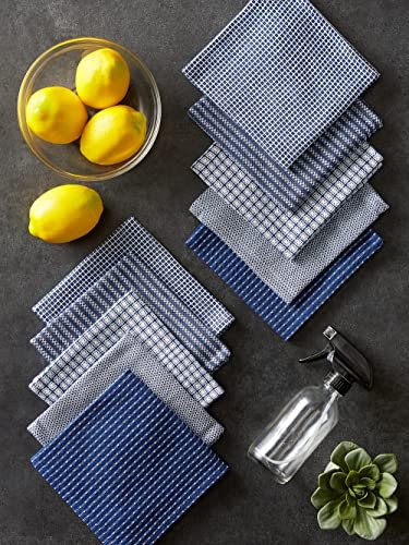 100% Combed Cotton Dish Cloths Pack-absorbent Popcorn Terry Weave