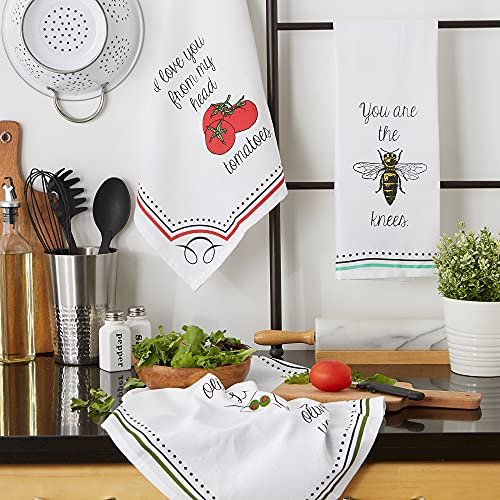 DII Jingle for Joy Embroidered Dishtowel Cotton | CAMZ10736