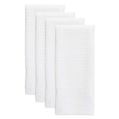 DII Basic Terry Collection Waffle Dishtowel Set, 15x26, Solid Dark