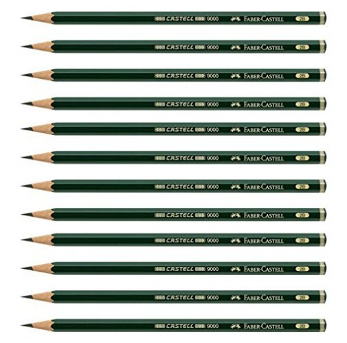 Faber-Castell Pencils, Castell 9000 Graphite art 2B pencils for drawing,  sketching - 12 Artist pencils - Imported Products from USA - iBhejo