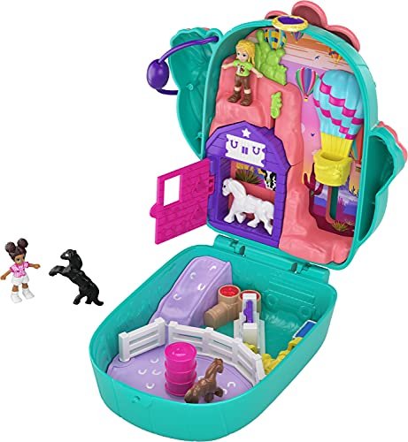  Polly Pocket Playset, Travel Toy with 2 Micro Dolls