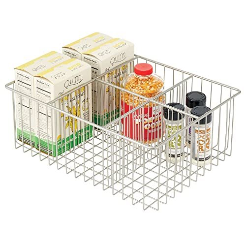 mDesign Metal Wire Kitchen Pantry Food-Storage Organizer Basket