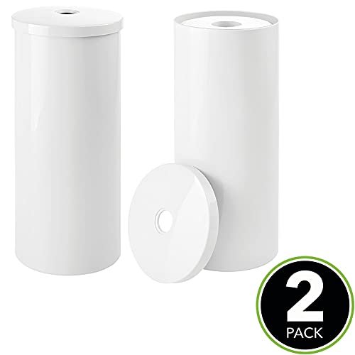 mDesign Plastic Wall Mount / Under Cabinet Paper Towel Holder - White