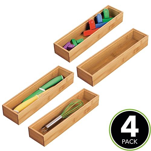 mDesign Bamboo Drawer Organizers (Set of 2)