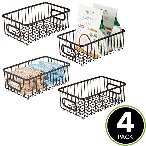 MDesign Small Metal Wire Organizer Basket for Kitchen, Pack