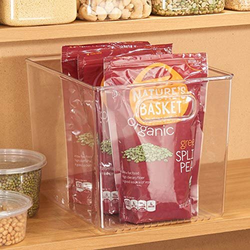 Mdesign Tall Plastic Kitchen Food Storage Organizer Bin With