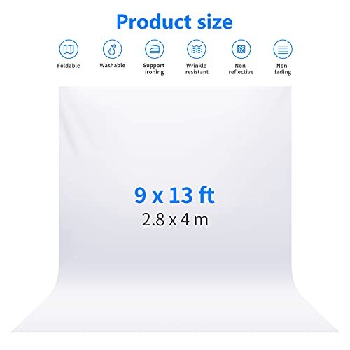 Neewer 9 x 13 feet/2.8 x 4 meters Photography Background Photo Video Studio  Polyester Backdrop Background Screen, Backdrop Stand Not Included (White) -  Imported Products from USA - iBhejo