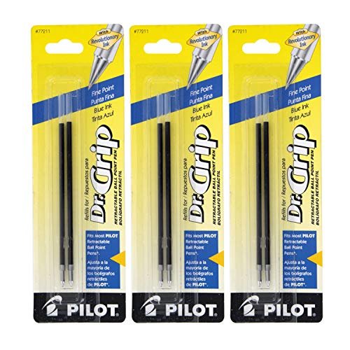 Pilot Better/EasyTouch/Dr Grip Retractable Ballpoint Pen Refills, 0.7mm,  Fine Point, Blue Ink, 6 Packs of 2 - Imported Products from USA - iBhejo