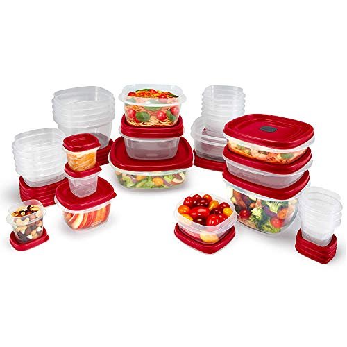 Rubbermaid Easy Find Vented Lids Food Storage Containers, Set of 30 (60  Pieces Total), Racer Red & Easy Find Lids Food Storage and Organization