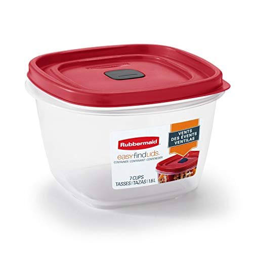 Rubbermaid Easy Find Lids Food Storage Containers, Racer Red, 6-Piece Set