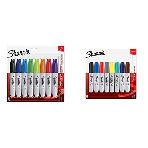 8-Pack Assorted 2015 Colors... Sharpie Permanent Markers Broad Chisel Tip 
