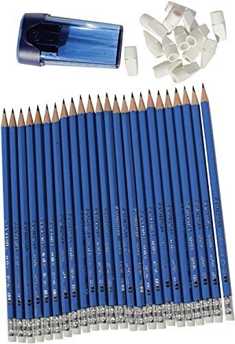 Hiboom 2 Pack Solid Carpenter Pencil with 14 Refill, 14 Piece Set, Black,  Red