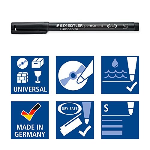 Staedtler Lumocolor Permanent Marker Pen, 0.4Mm, Refillable, Black 313-9 -  Imported Products from USA - iBhejo