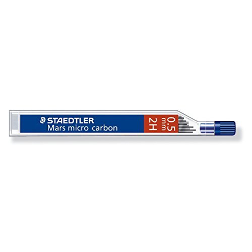 Staedtler Micro Mars Carbon Mechanical Pencil Lead, 0.5 mm, 2H, 60 mm x 12  Leads (250 05 2H) - Imported Products from USA - iBhejo