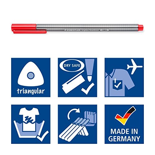 Staedtler Triplus Fineliner Pen Set,Pack Of 12Assorted Colours(0.3MM Line  Width)