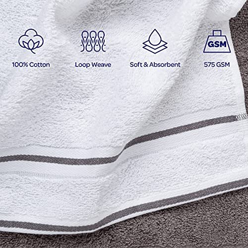 Elvana Home 4 Pack Bath Towel Set 27x54, 100% Ring Spun Cotton