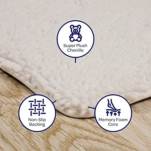 Nonslip Memory Foam Shaggy Bath Mat - Absorbent & Washable