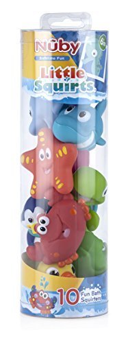 Nuby 10-Pack Little Squirts Fun Bath Toys Assorted Characters