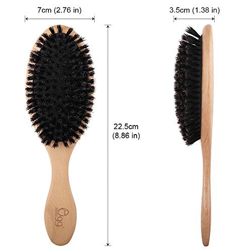 BLACK EGG Boar Bristle Hair Brush for Women Men Kid, Soft Natural Bristles  Brush for Thin and Fine Hair, Restore Shine and Texture, Set includes Bamb  - Shop Imported Products from USA