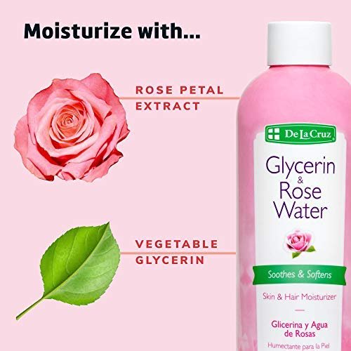 De La Cruz Glycerin & Rose Water Skin Moisturizer - 8 fl oz bottle