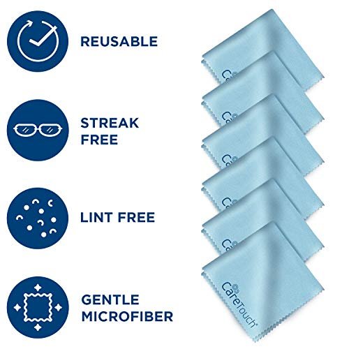 Care Touch Lens Cleaning Wipes with Microfiber Cloths - 200 Lens Wipes for  Eyeglasses & 6 Microfiber Cloths - Glasses, Camera Lenses, Screens, Eye