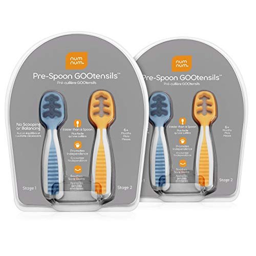 NumNum Baby Spoons Set, Pre-Spoon GOOtensils for Kids Aged 6+