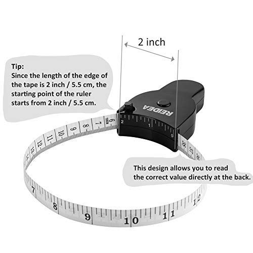 REIDEA Body Measure Tape 60in (150cm), Lock Pin and Push-Button Retract,  Ergnomic and Portable Design, Incl. Bonus Kit (1x 79in Clothing Measure  Tape