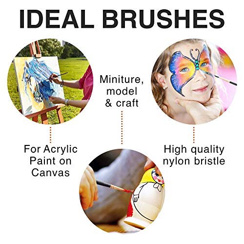 Professional Artist Paint Brush Set of 12 - Painting Brushes Kit