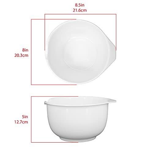  GLAD Mixing Bowls with Pour Spout, Set of 3, Nesting Design  Saves Space, Non-Slip, BPA Free, Dishwasher Safe Plastic