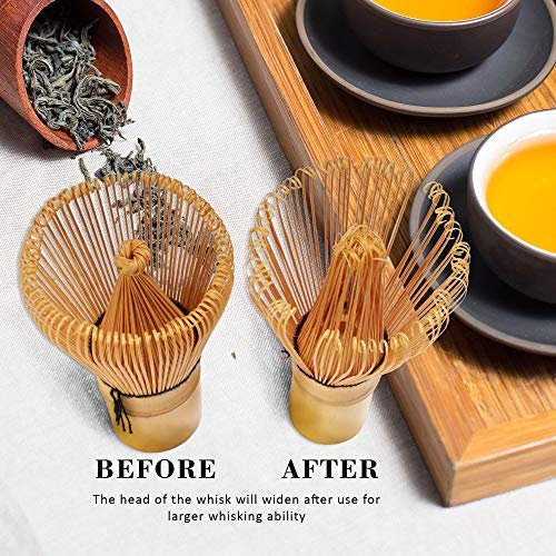 BambooMN Matcha Whisk Set - Golden Chasen (Tea Whisk) + Chashaku (Hooked Bamboo  Scoop) + Tea Spoon - 1 Set - Premium Matcha Set to Prepare a Traditio -  Imported Products from USA - iBhejo