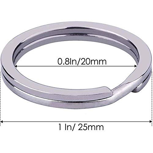 Small Key Rings 25mm - 100pcs Metal Split Rings for Car Keys