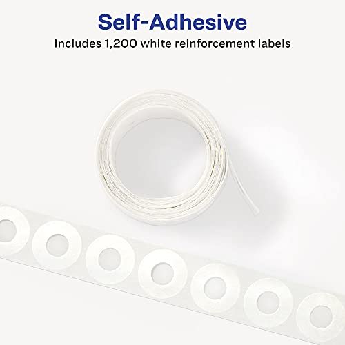 Avery Self-Adhesive Hole Reinforcement Stickers, 1/4 Diameter Hole Punch  Reinforcement Labels, White, Non-Printable, 200 Labels Total (5729)