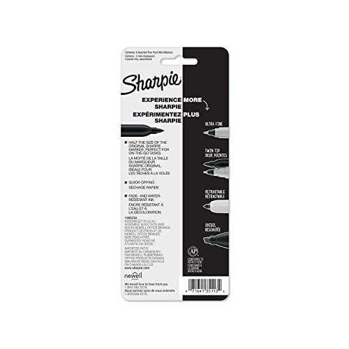 Sharpie Permanent Mini Markers, Fine Point, Black, 72-Pack Canister