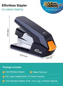 Small Stapler Size B175-BLK -VP Black Bostitch Stapler with Staples Value Pack Set 40 Sheet Capacity with 5000 Staples Fits Into The Palm of Your Hand Heavy Duty Stand Up Stapler 
