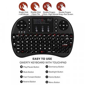 (Upgraded)Rii 2.4GHz Mini Wireless Keyboard with Touchpad,QWERTY Keyboard,LED Backlit,Portable Keyboard Wireless