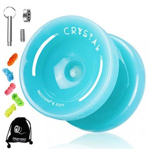 MAGICYOYO K2 Plus Crystal Responsive Yoyo for Kids, Dual Purpose Yo-yo for Beginner, Replacement Unresponsive Bearing (Sky Blue)