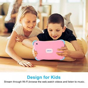 Tablet For Kids,7 Kids Tablet Android 1Gb +16 Gb Kids Edition Tablet,Dual Cameras Ips Eye Protection,Pre Installed Learning Apps,Games With Kids-Proo