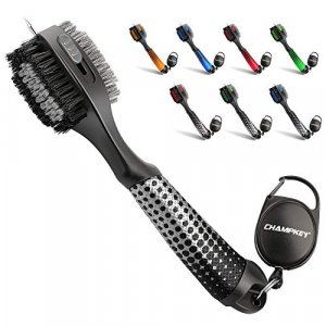 CHAMPKEY Premium Polyurethane Golf Brush Star Series| Oversized Brush Head with Comfortable Grip and Retractable Groove Cleaner Golf Club Brush