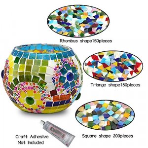 500PCS/380g Mosaic Tiles Stained Glass for DIY Art Craft or Home Decorations with Organizing Container,Smooth Surface Bulk Mosaic Glass Assorted Mixe