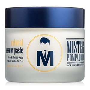 Mister Pompadour Natural Beeswax Paste | Matte Hair Product for Men & Women | HIgh Hold & No Shine | Water Based - Easy To Wash | 2oz