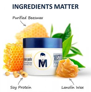 Mister Pompadour Natural Beeswax Paste | Matte Hair Product for Men & Women | HIgh Hold & No Shine | Water Based - Easy To Wash | 2oz