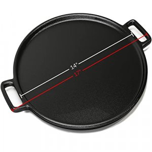 Home-Complete Cast Iron Pizza Pan-14 Skillet for Cooking, Baking, Grilling-Durable, Long Lasting, Even-Heating and Versatile Kitchen Cookware